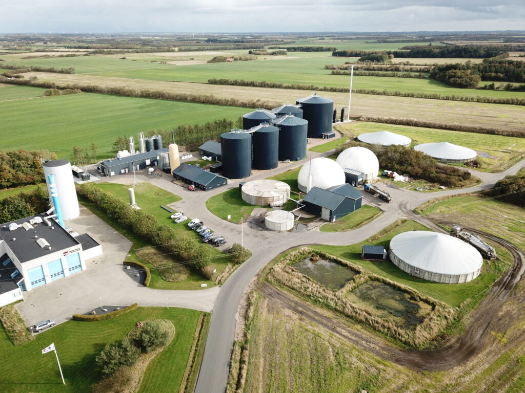 Regional biogas plant in Danish landscape